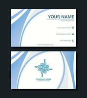 Blue abstract business card design vector