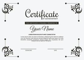 vintage certificate of achievement template vector
