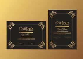 luxury certificate of achievement with gold frame vector