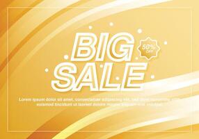 Yellow big sale background abstract wave style vector