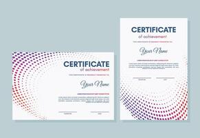 Colorful certificate of achievement template with dot abstract vector