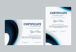 Colorful certificate of achievement template with wave abstract vector