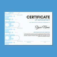 azul certificado de logro modelo con forma resumen vector