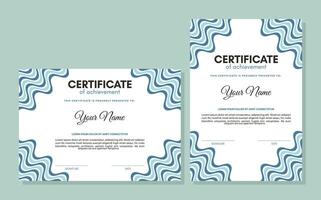 Colorful certificate of achievement template with wave abstract vector