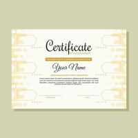 Orange certificate of achievement template with shape abstract vector