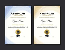 Colorful certificate of achievement template with abstract vector