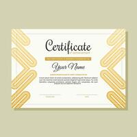 Orange certificate of achievement template with wave abstract vector