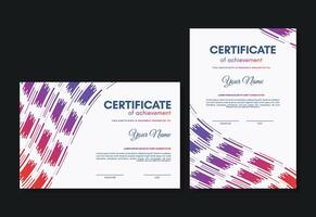 Colorful certificate of achievement template with wave abstract vector