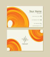 Orange abstract business card design vector