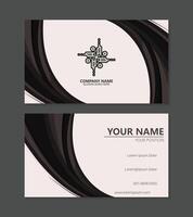 Dark business card design with abstract wave vector