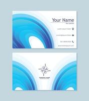 Blue abstract business card design vector