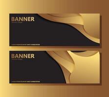 Luxury black abstract wave banner design vector