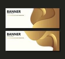 Luxury gold abstract wave banner design vector