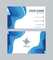 Blue abstract business card design vector