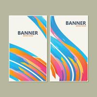 colorful abstract wave banner design vector