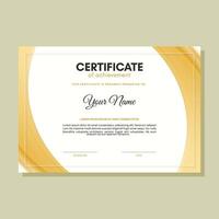 Orange certificate of achievement template with wave abstract vector