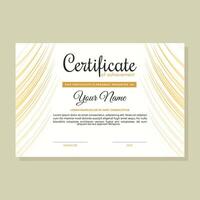 Orange certificate of achievement template with wave line abstract vector