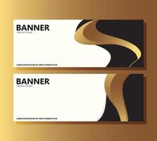 Luxury black abstract wave banner design vector