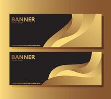 Luxury black abstract wave banner design vector