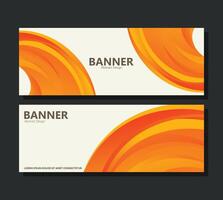 Orange abstract wave banner design vector