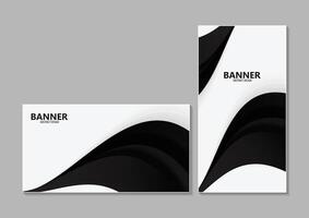 black abstract wave Banner design vector