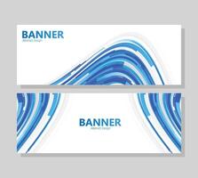 Blue abstract wave banner design vector