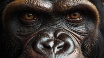 Close up ape face photo