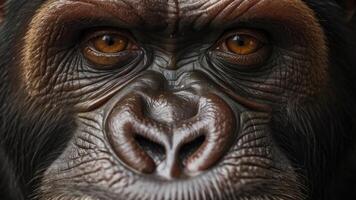 Close up ape face photo