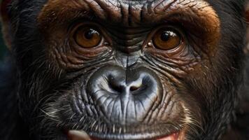 Close up ape face photo