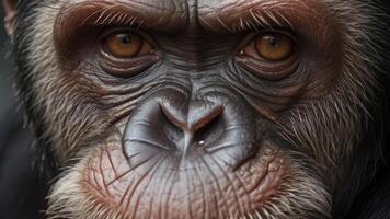 Close up ape face photo