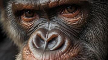 Close up ape face photo