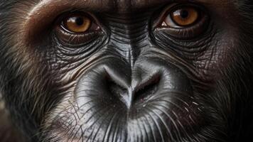 Close up ape face photo