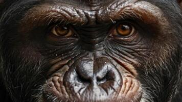 Close up ape face photo