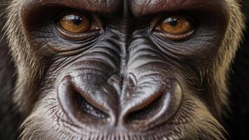 Close up ape face photo