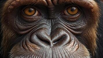 Close up ape face photo