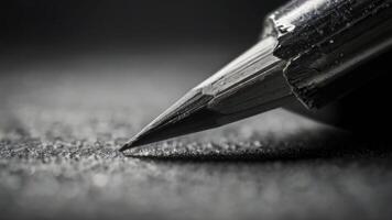 a close up of a pencil on a table black and white photo