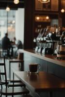 defocused coffee shop interior photo