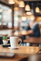 defocused coffee shop interior photo