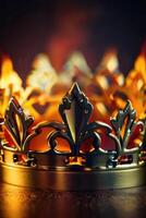 a crown is on fire in the dark photo