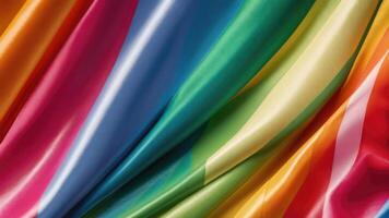 a close up of a rainbow colored fabric photo