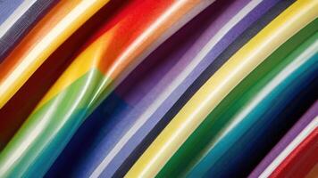 a close up of a rainbow colored fabric photo