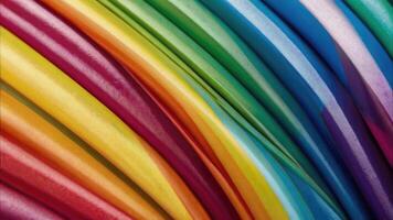 a close up of a rainbow colored fabric photo