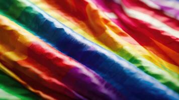 a close up of a rainbow colored fabric photo