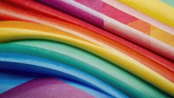 a close up of a rainbow colored fabric photo