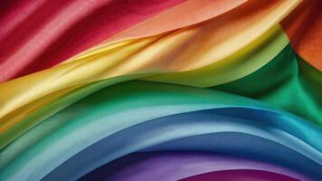 a close up of a rainbow colored fabric photo