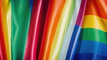 a close up of a rainbow colored fabric photo