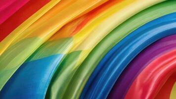 a close up of a rainbow colored fabric photo