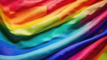 a close up of a rainbow colored fabric photo