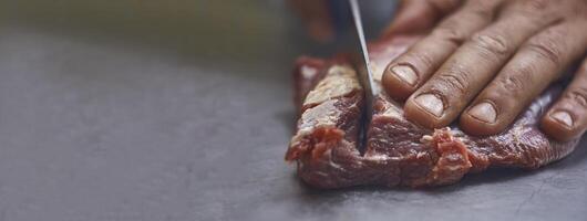 Cut meat detail photo