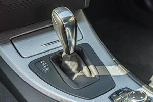 Automatic gear lever of a modern car photo